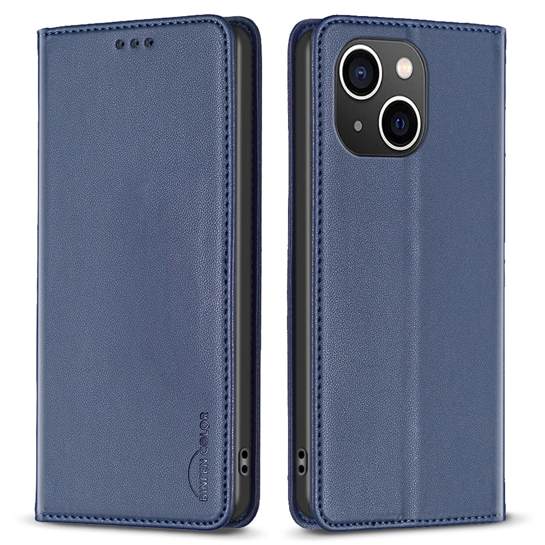 BINFEN COLOR BF18 Phone Stand Cover for iPhone 14 Plus PU Leather Card Holder Protective Phone Case BINFEN COLOR BF18 Phone Stand Cover for iPhone 14 Plus PU Leather Card Holder Protective Phone Case